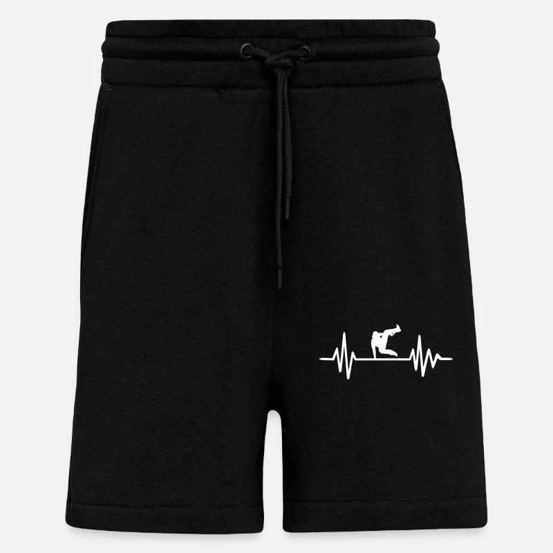 Fréquence Cardiaque De Parkour - Short bio décontracté fabriqué en UE - SOLID BLACK