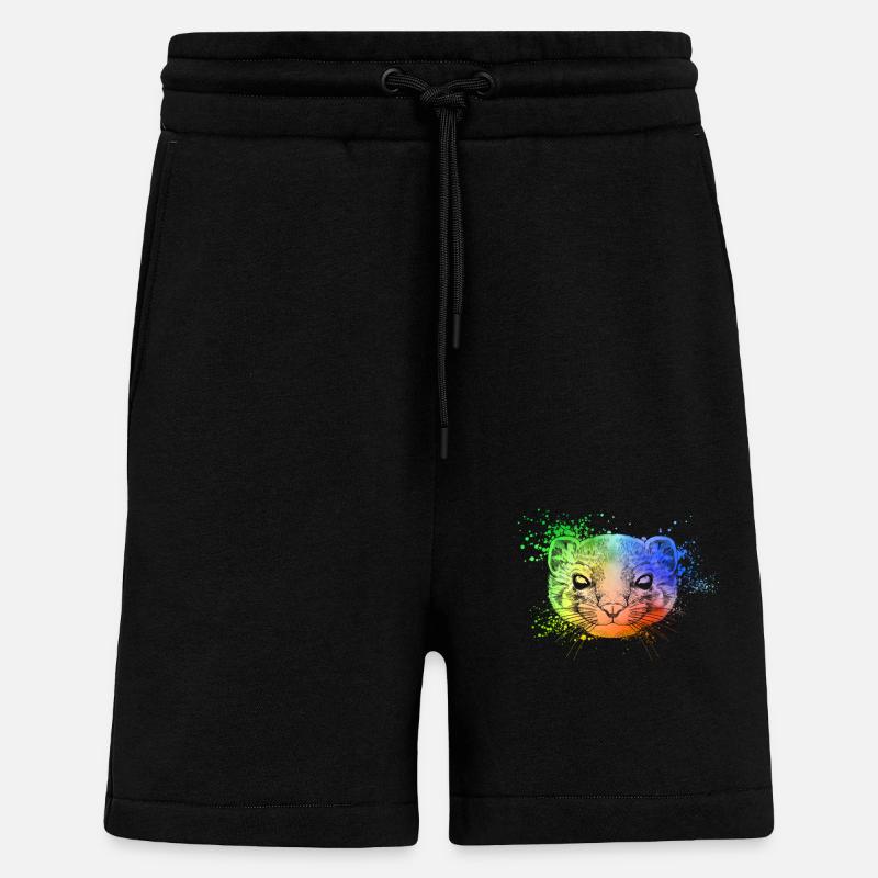 Farbiger Kopf des Frettchen - Shorts - made by SPREAD - SOLID BLACK