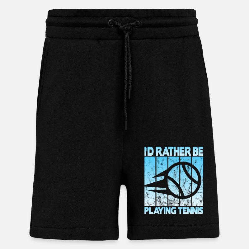 I'd rather be playing tennis - Shorts - made by SPREAD - SOLID BLACK