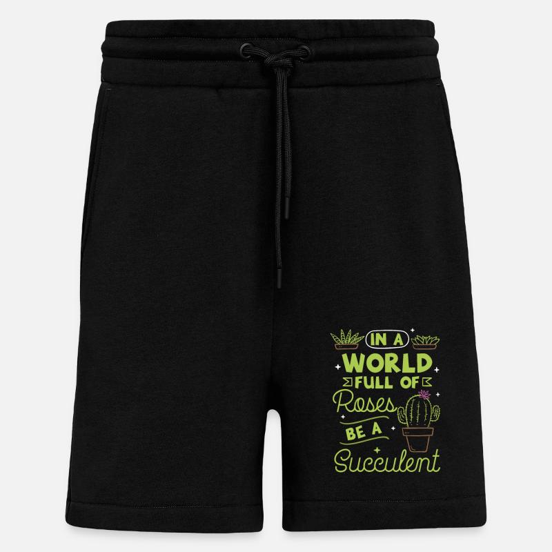 Pflanzen Plantes succulentes - Short bio décontracté fabriqué en UE - SOLID BLACK