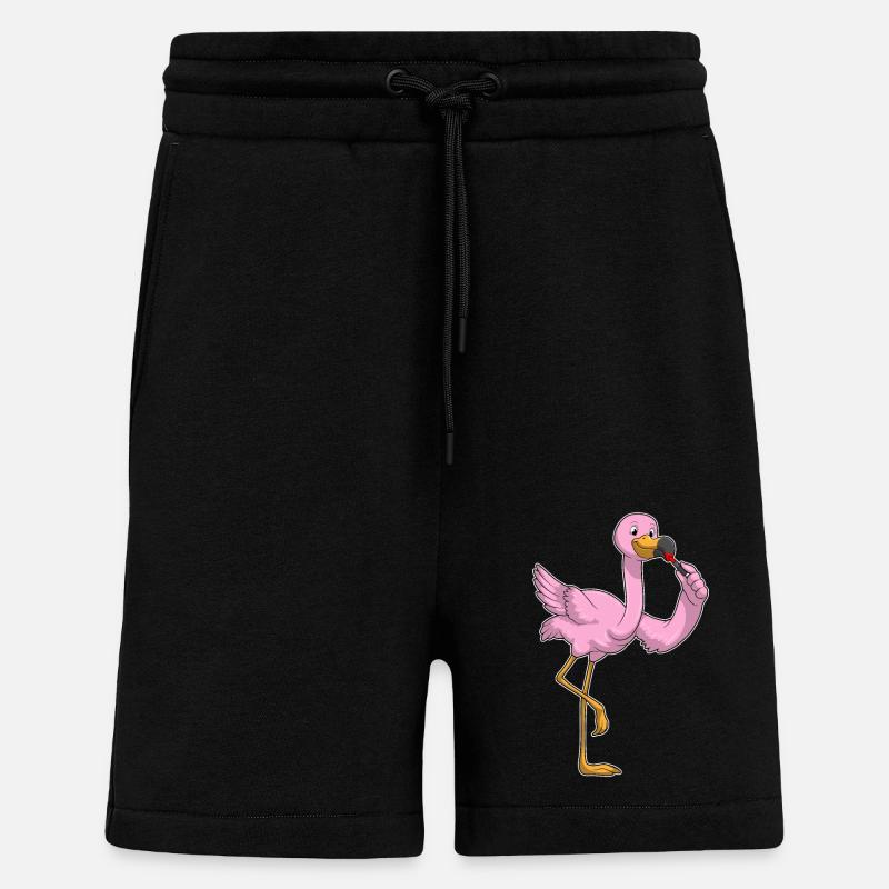 Flamingo mit Lippenstift - Shorts - made by SPREAD - SOLID BLACK
