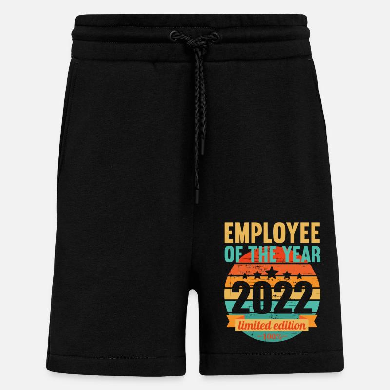 Employé de l’année 2022 - Short bio décontracté fabriqué en UE - SOLID BLACK