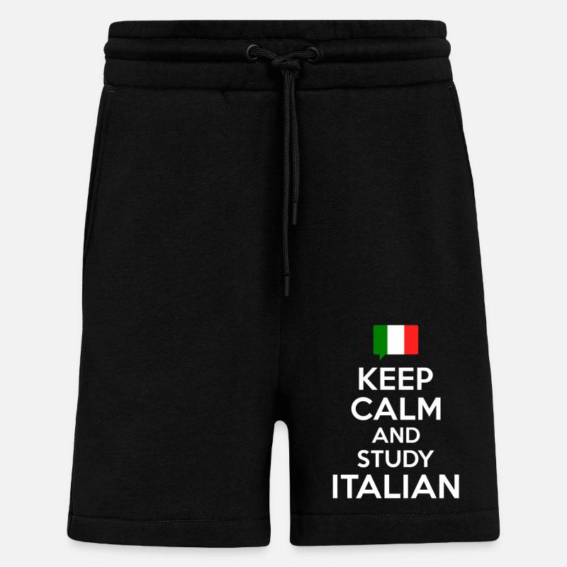 Keep Calm and study Italian - Shorts - made by SPREAD - SOLID BLACK