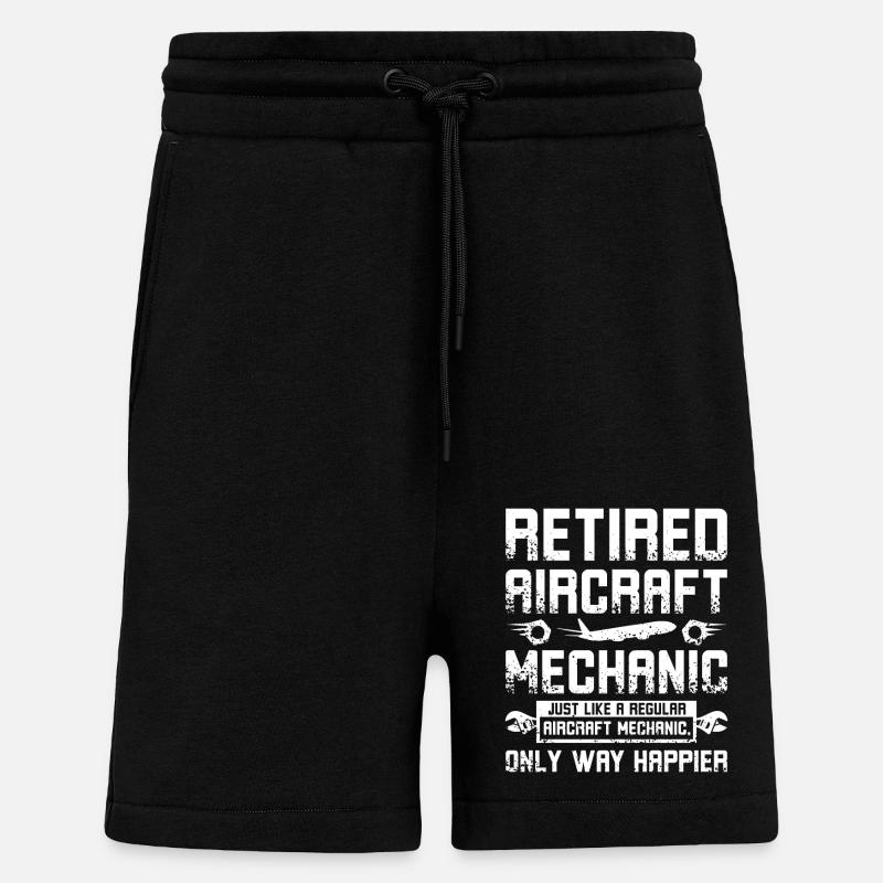 Mécanicien d’aéronefs à la retraite - Short bio décontracté fabriqué en UE - SOLID BLACK