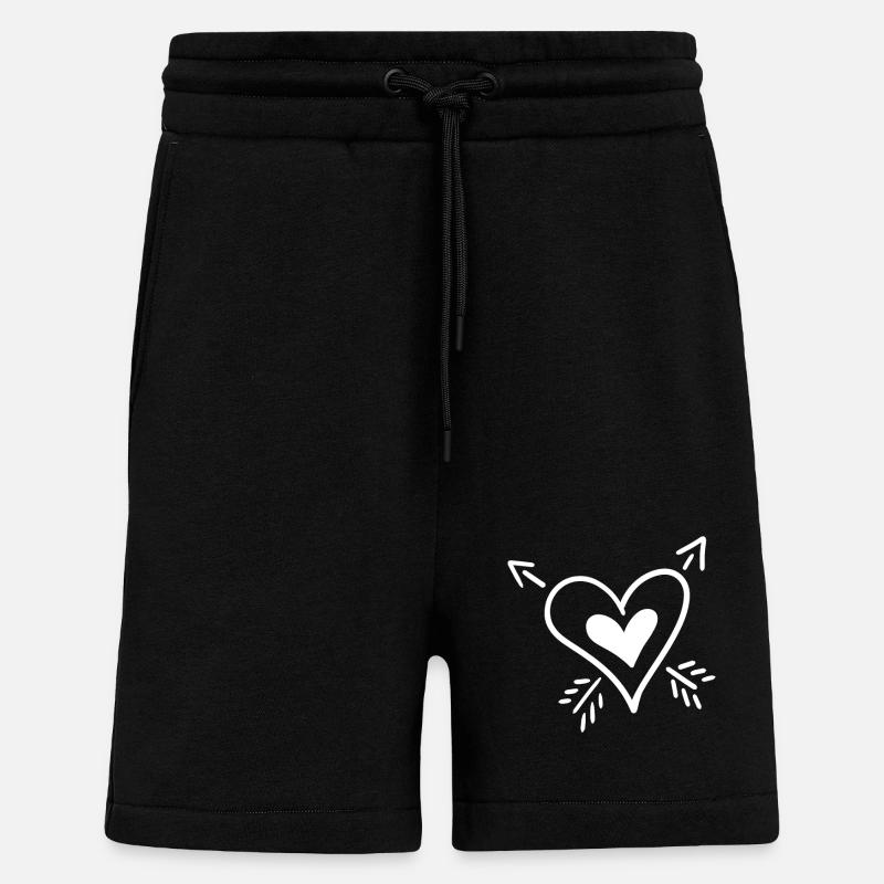 Flèche de cœur - Short bio décontracté fabriqué en UE - SOLID BLACK
