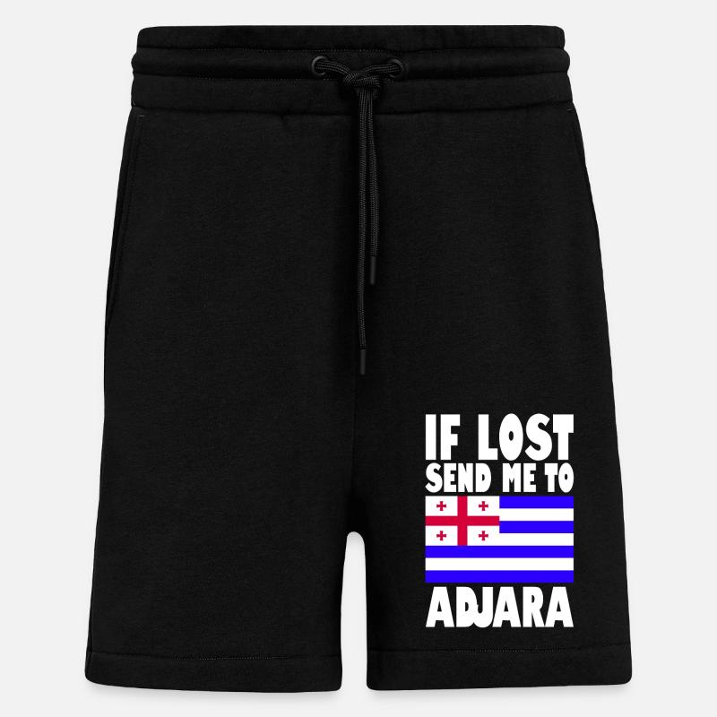 Drapeau de l’Adjarie - Short bio décontracté fabriqué en UE - SOLID BLACK
