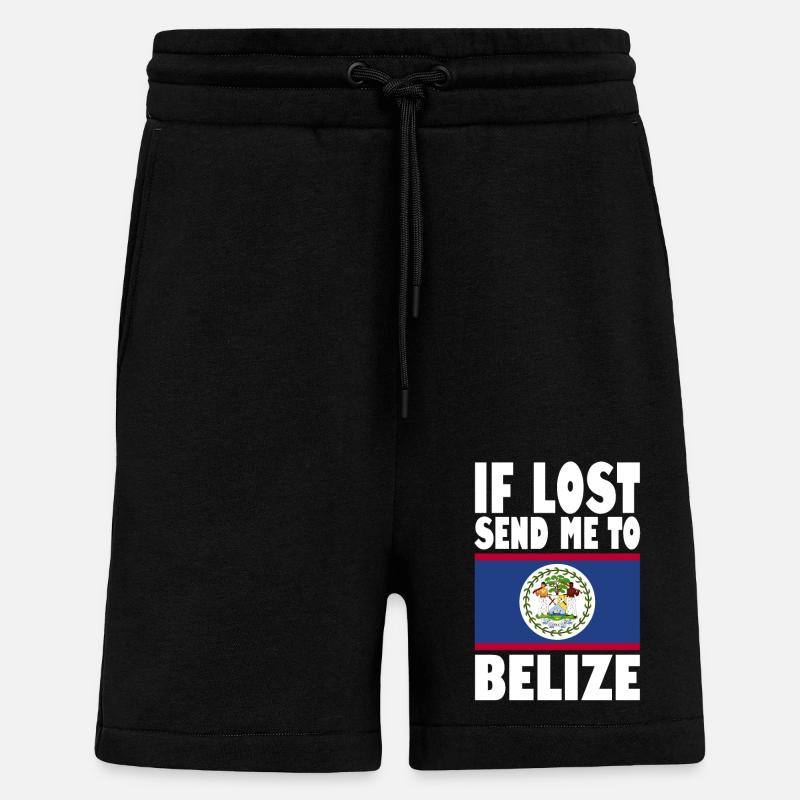 Drapeau du Belize - Short bio décontracté fabriqué en UE - SOLID BLACK