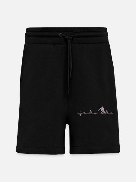 Idées cadeaux Curling Heartbeat - Short bio décontracté fabriqué en UE - SOLID BLACK