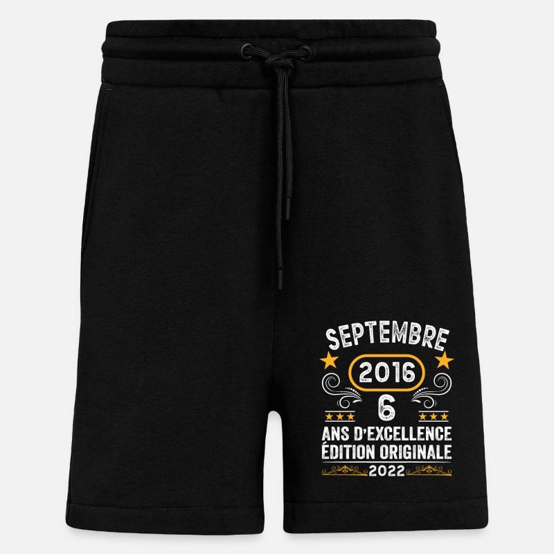 septembre 2016 6 ans - Short bio décontracté fabriqué en UE - SOLID BLACK