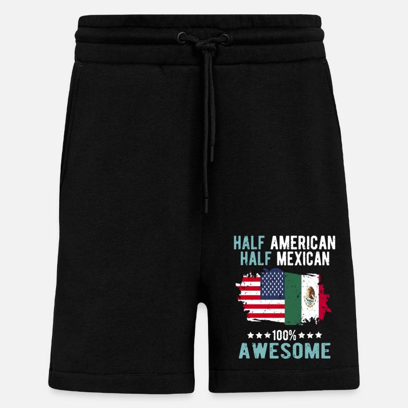 Half American Half Mexican - Shorts - made by SPREAD - SOLID BLACK