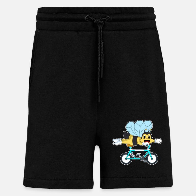 Abeille à vélo - Short bio décontracté fabriqué en UE - SOLID BLACK