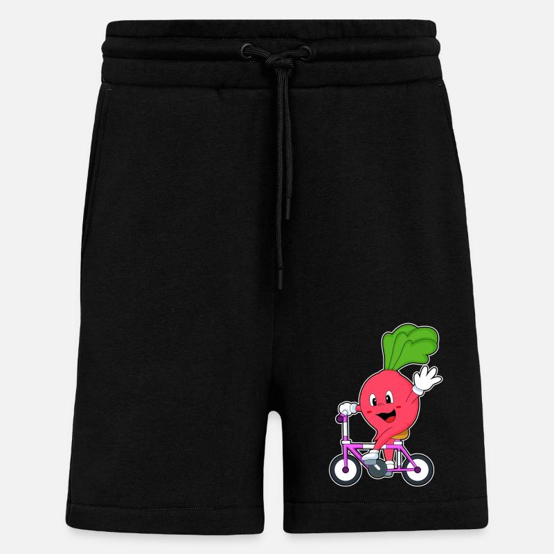 Radis avec vélo - Short bio décontracté fabriqué en UE - SOLID BLACK