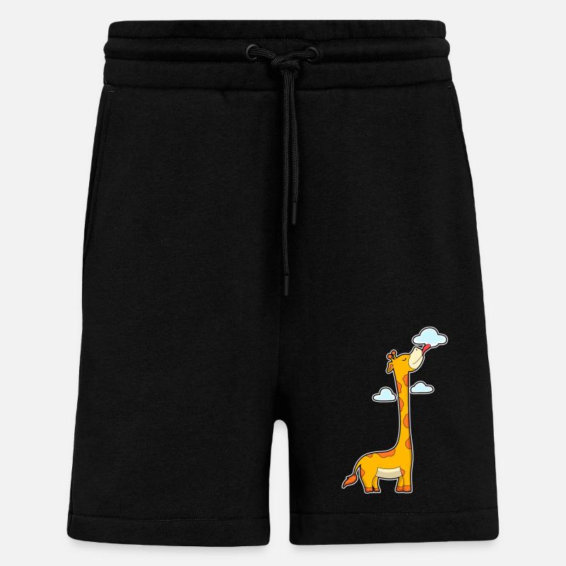 Giraffe with clouds - Shorts - made by SPREAD - SOLID BLACK