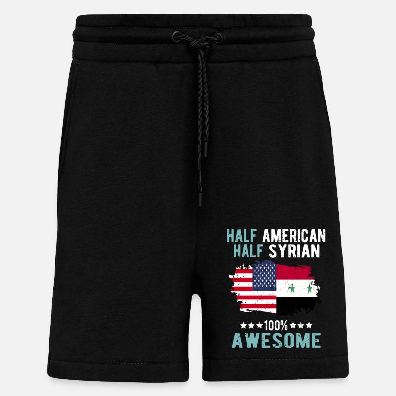 Half American, half Syrian - Shorts - made by SPREAD - SOLID BLACK