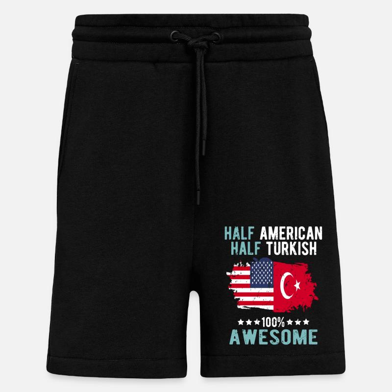 Half American Half Turk - Shorts - made by SPREAD - SOLID BLACK