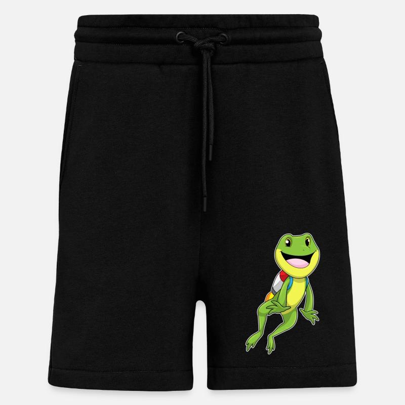 Frog with jetpack - Shorts - made by SPREAD - SOLID BLACK