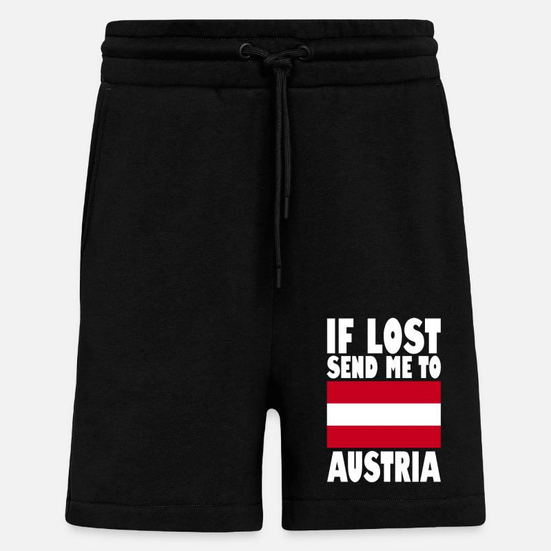 Slogan du drapeau de l’Autriche - Short bio décontracté fabriqué en UE - SOLID BLACK