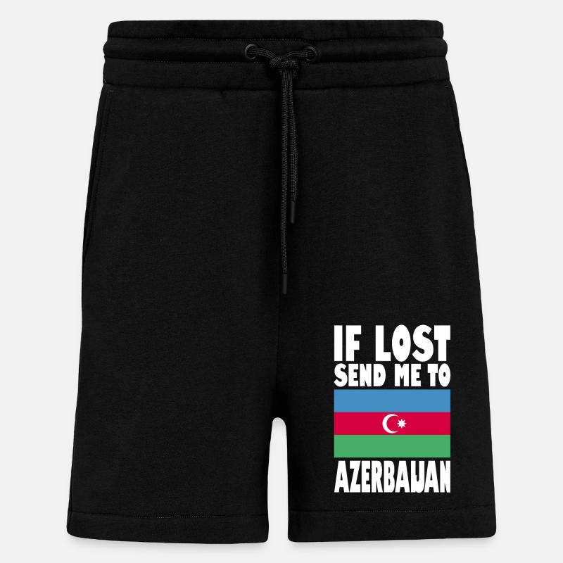 Drapeau de l’Azerbaïdjan - Short bio décontracté fabriqué en UE - SOLID BLACK