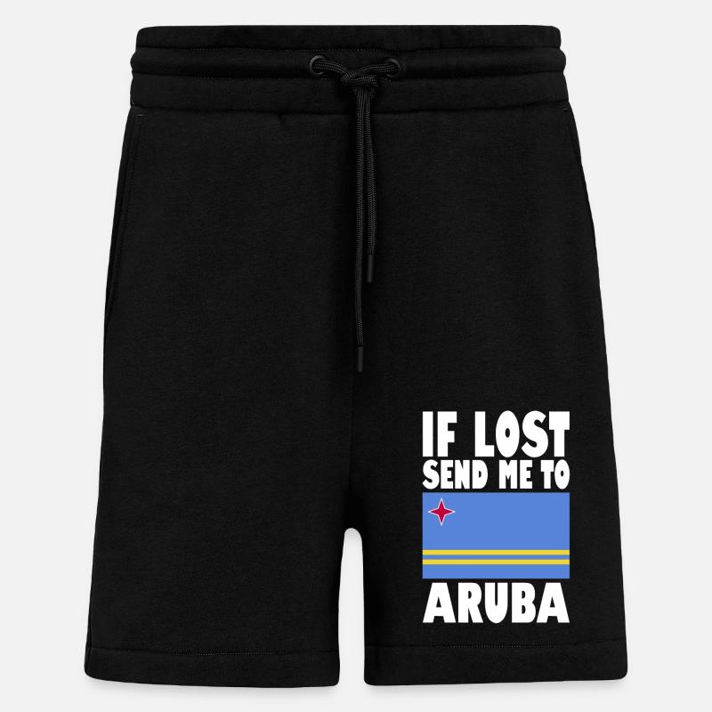 Drapeau d’Aruba - Short bio décontracté fabriqué en UE - SOLID BLACK