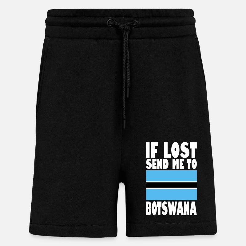 Drapeau du Botswana - Short bio décontracté fabriqué en UE - SOLID BLACK