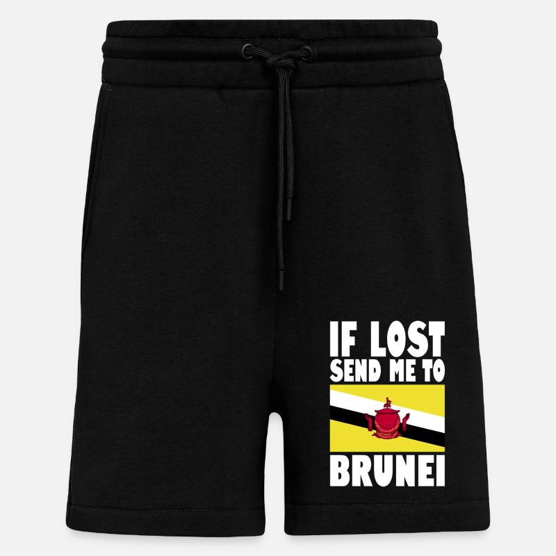 Brunei Flagge Spruch - Shorts - made by SPREAD - SOLID BLACK