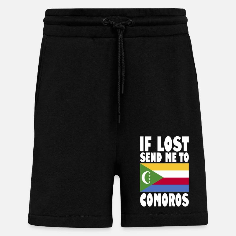 Le drapeau des Comores - Short bio décontracté fabriqué en UE - SOLID BLACK