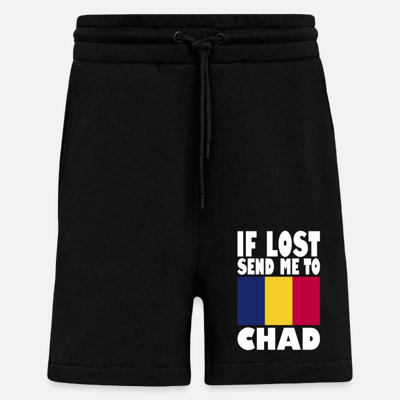 Chad Flag Saying - Shorts - made by SPREAD - SOLID BLACK