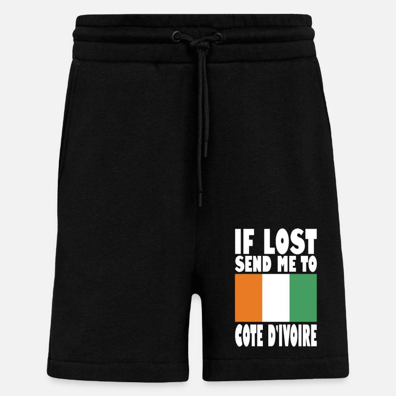 Cote Dívoire Flag Saying - Shorts - made by SPREAD - SOLID BLACK