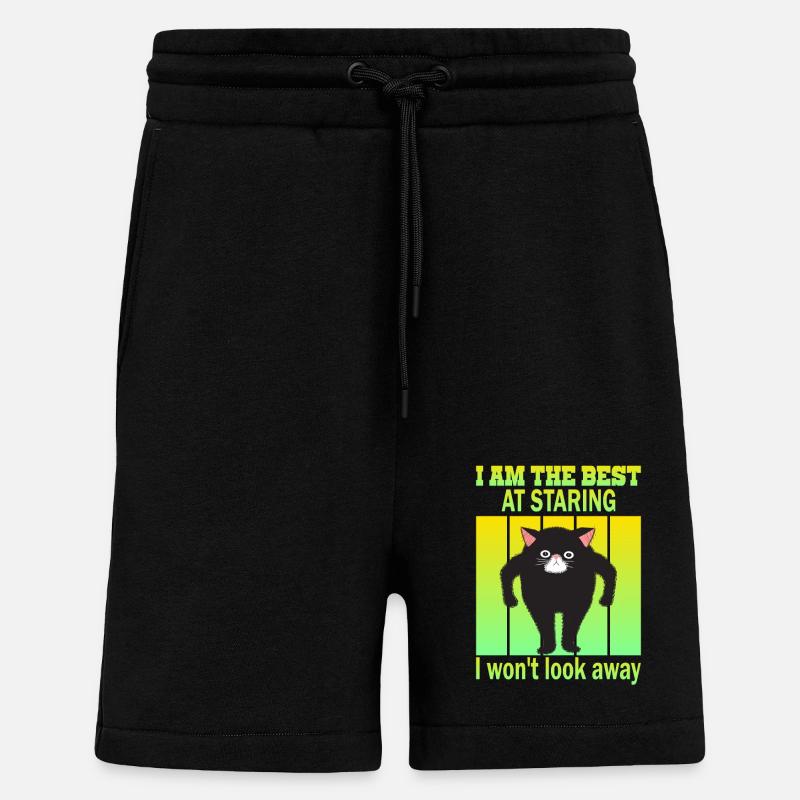 Starrende Katze - Katzen Starren - Shorts - made by SPREAD - SOLID BLACK