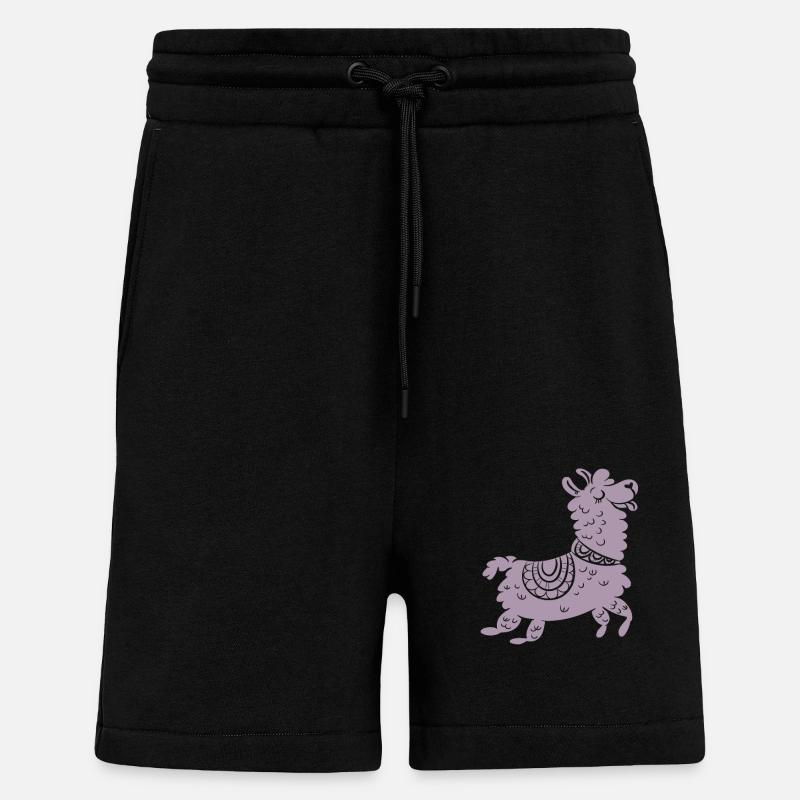 süßes Lama Alpaca - Shorts - made by SPREAD - SOLID BLACK