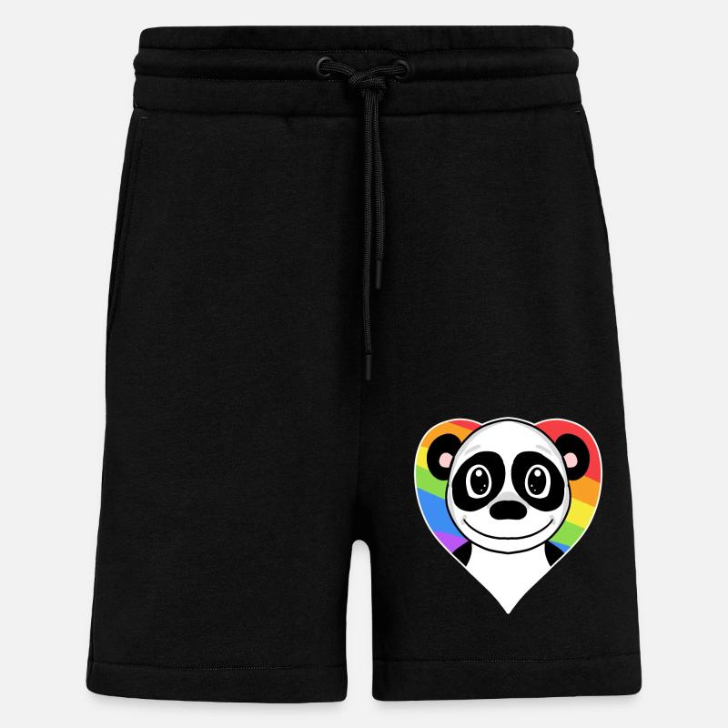 Gay Rainbow Panda LGBT - Short bio décontracté fabriqué en UE - SOLID BLACK