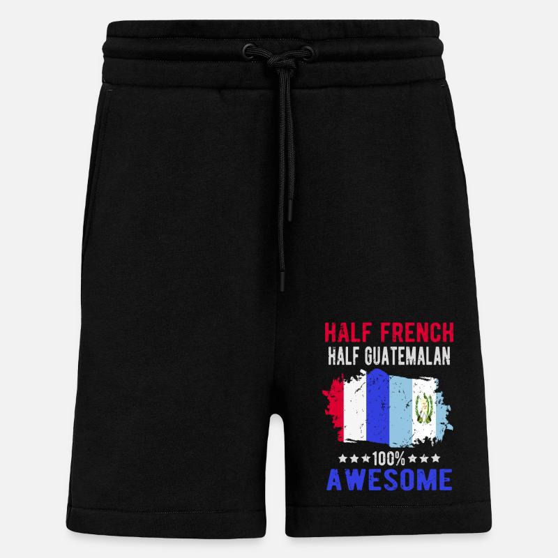 Moitié Français moitié guatémaltèque - Short bio décontracté fabriqué en UE - SOLID BLACK