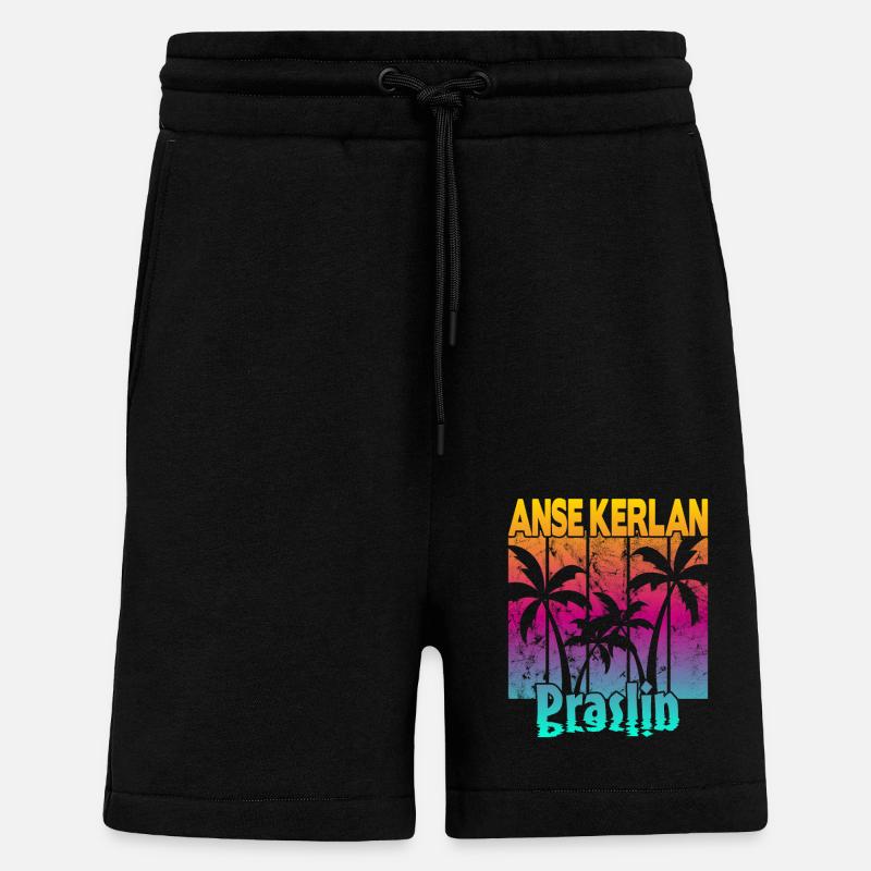 Anse Kerlan Praslin - Short bio décontracté fabriqué en UE - SOLID BLACK