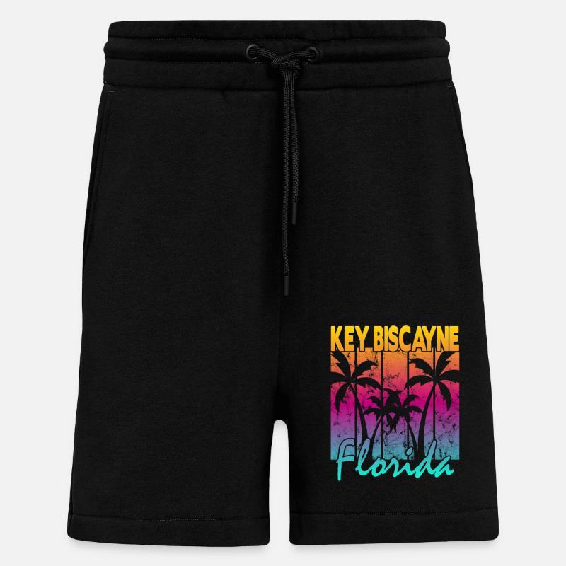 Key Biscayne Floride - Short bio décontracté fabriqué en UE - SOLID BLACK