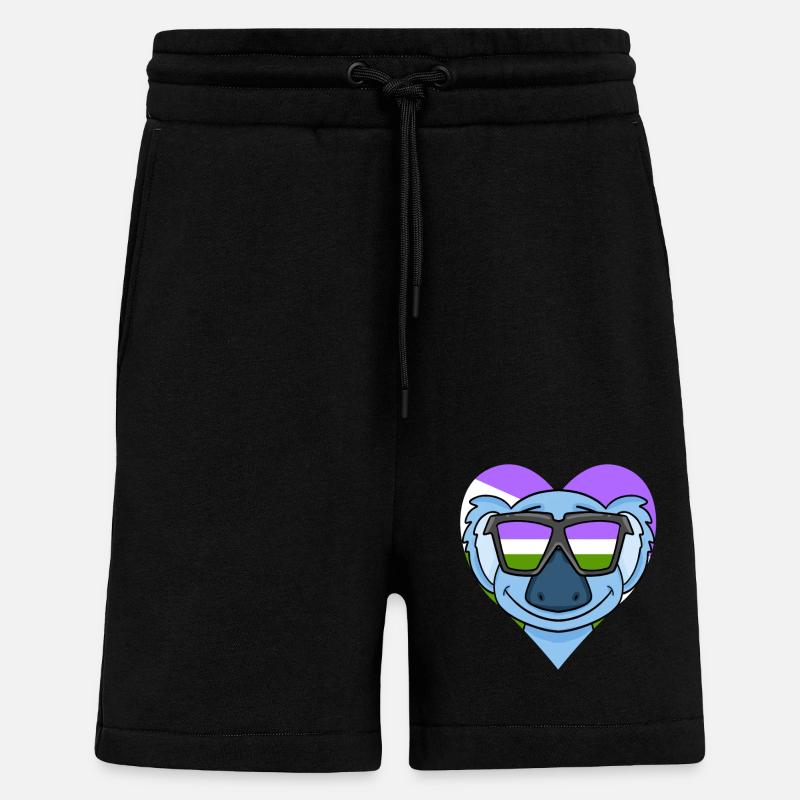 Genderqueer Koala - Shorts - made by SPREAD - SOLID BLACK