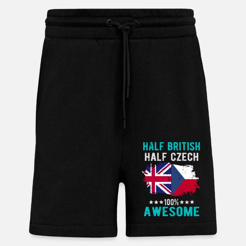 Halb Brite Halb Tscheche - Shorts - made by SPREAD - SOLID BLACK