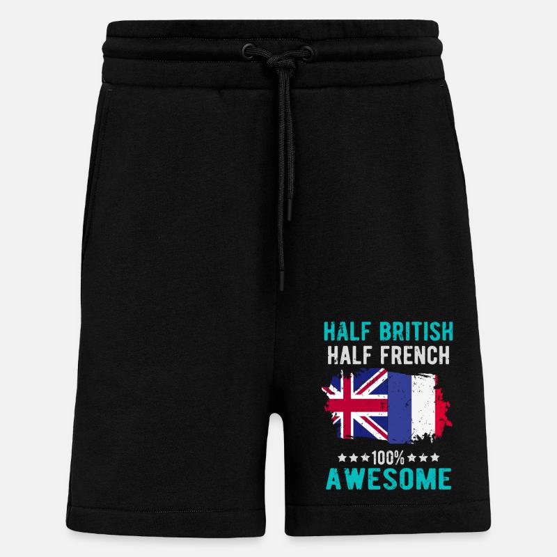 Half British Half British - Shorts - made by SPREAD - SOLID BLACK