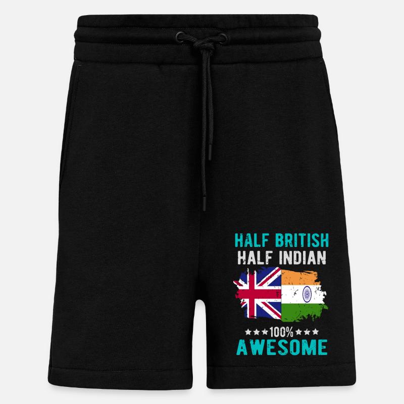 Halb Brite Halb Inder - Shorts - made by SPREAD - SOLID BLACK