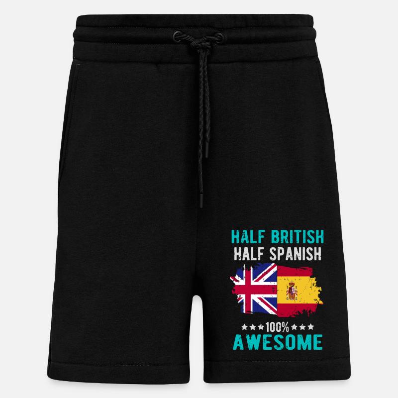 Halb Brite Halb Spanier - Shorts - made by SPREAD - SOLID BLACK