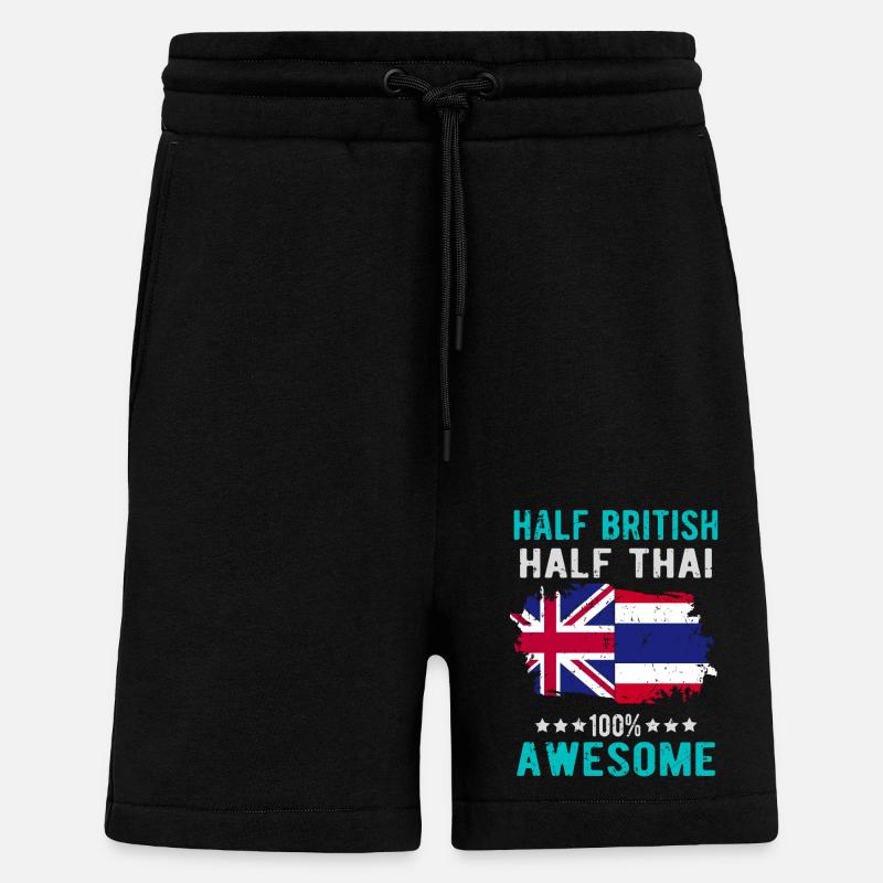 Halb Brite Halb Thailänder - Shorts - made by SPREAD - SOLID BLACK