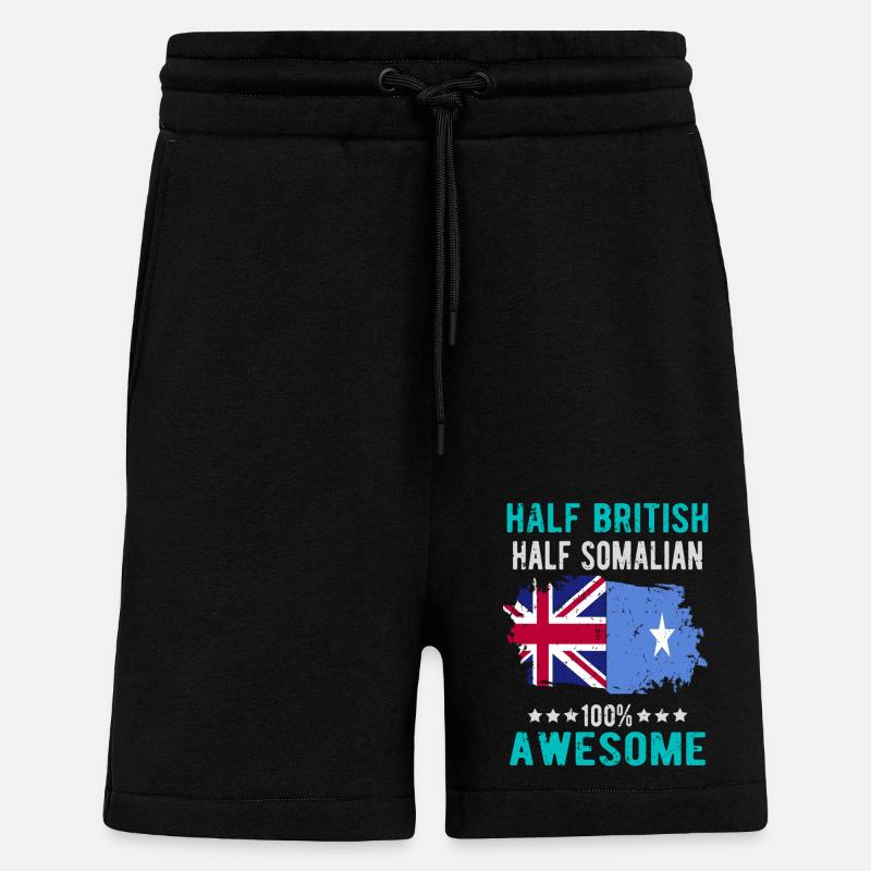 Halb Brite Halb Somalier - Shorts - made by SPREAD - SOLID BLACK