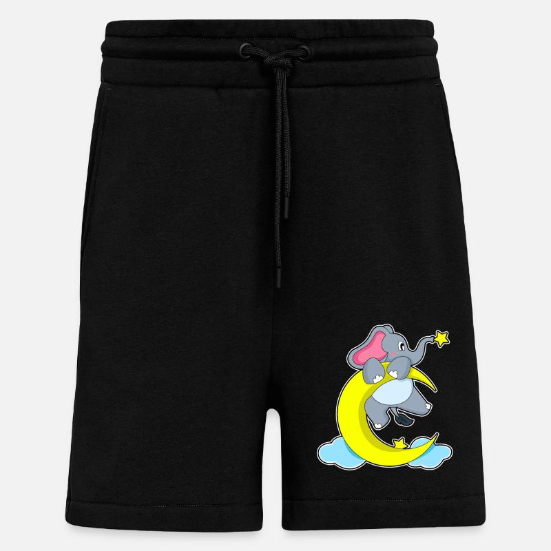 Elephant on clouds - Shorts - made by SPREAD - SOLID BLACK