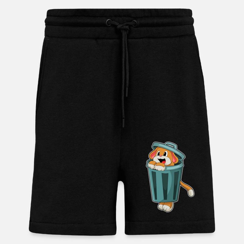 Hund mit Mülleimer - Shorts - made by SPREAD - SOLID BLACK