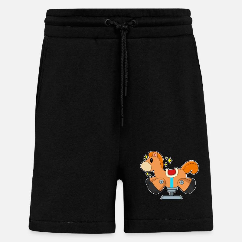 Cheval à bascule - Short bio décontracté fabriqué en UE - SOLID BLACK