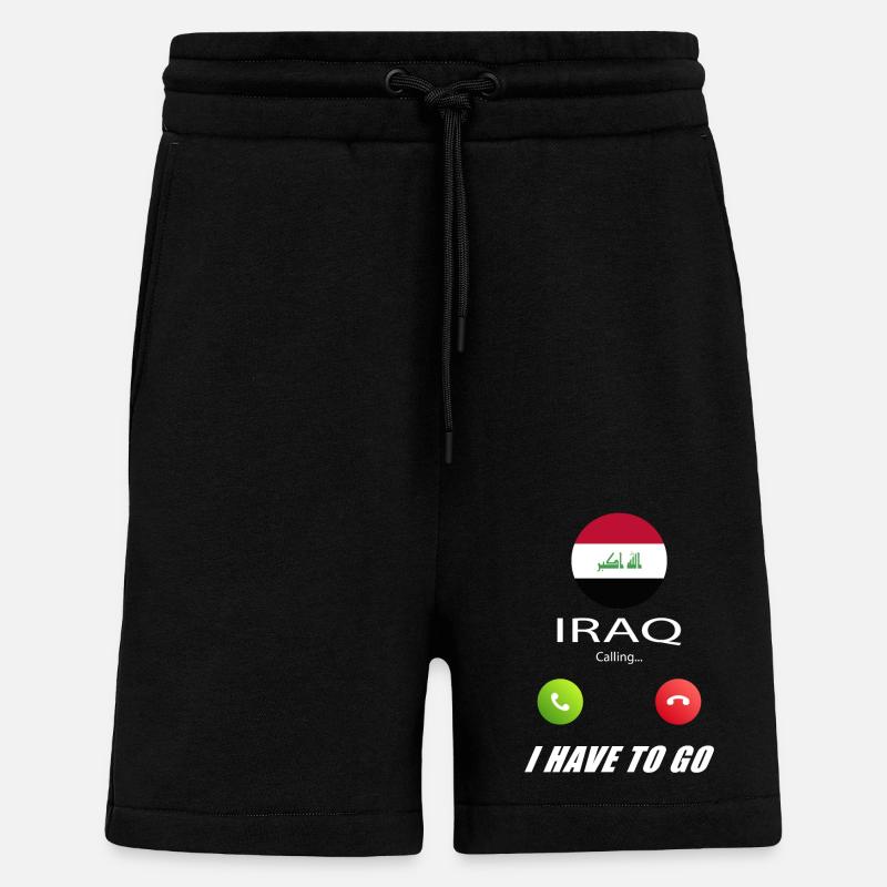 L’Irak appelle les drapeaux lusiger - Short bio décontracté fabriqué en UE - SOLID BLACK