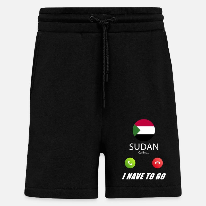 Sudan calls lusiger flags - Shorts - made by SPREAD - SOLID BLACK