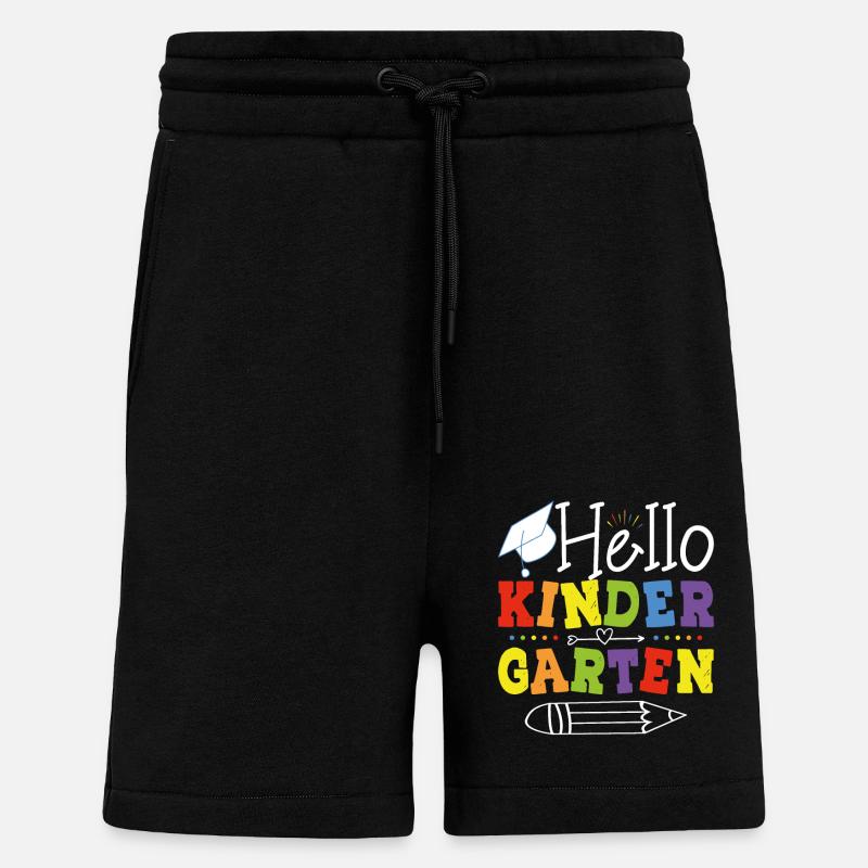 Bonjour L'école Maternelle - Short bio décontracté fabriqué en UE - SOLID BLACK