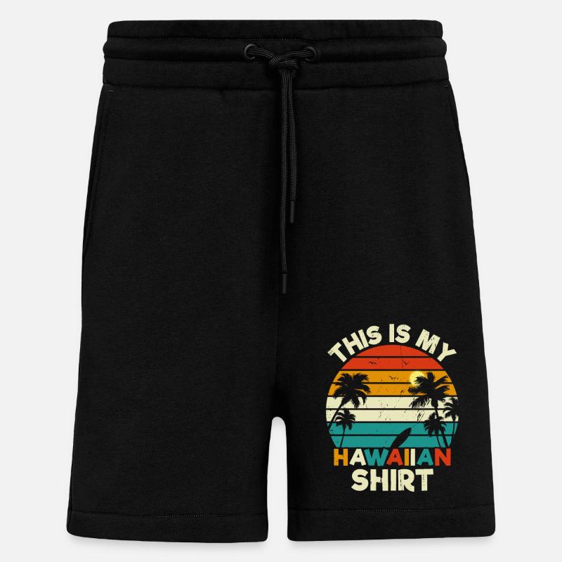 C'est Ma Chemise Hawaïenne - Short bio décontracté fabriqué en UE - SOLID BLACK