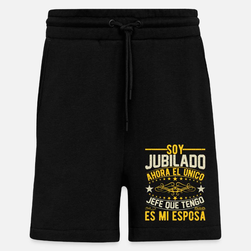 Je Suis Retraité - Short bio décontracté fabriqué en UE - SOLID BLACK