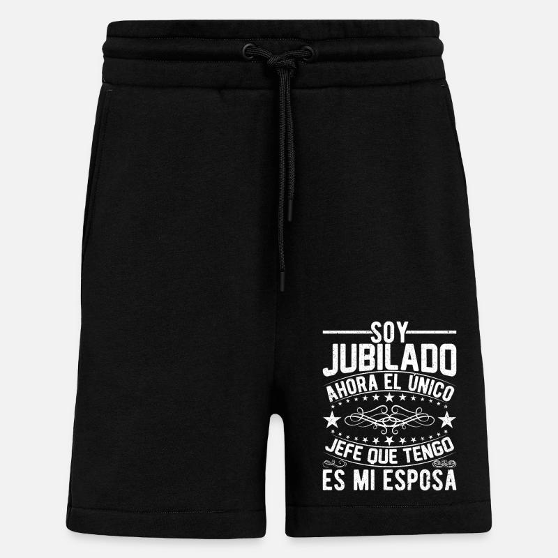 Je Suis Retraité - Short bio décontracté fabriqué en UE - SOLID BLACK
